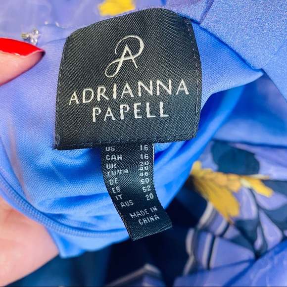 Adrianna Papell Floral Halter Asymmetrical Dress - Picture 9 of 12